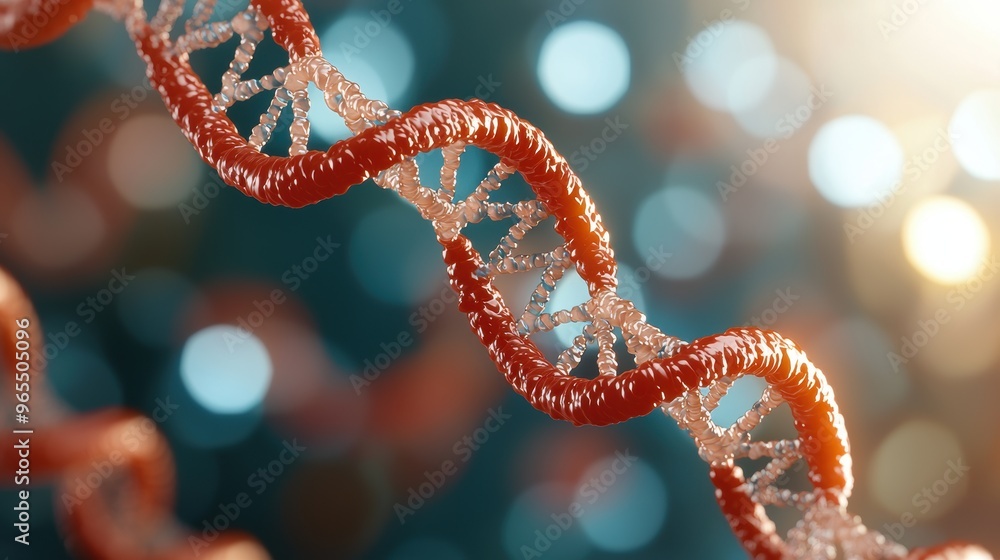 Aufkleber cutting-edge dna editing crispr simulation in with copy space, selective focus on foreground