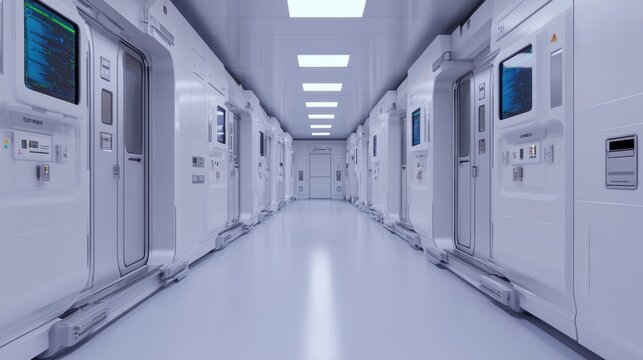 Futuristic Sci-fi Research Lab Conducting Experiments on Alien Technology in