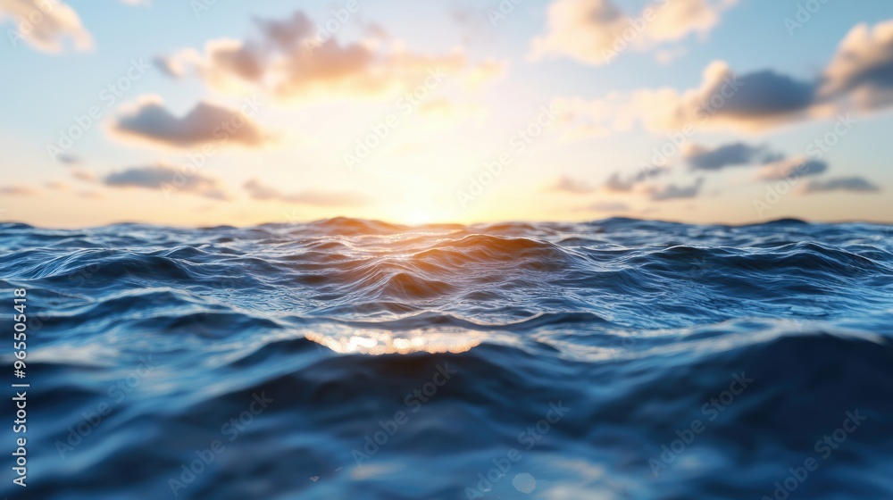 Poster dynamic ocean current climate change simulation in with copy space, selective focus, and quality