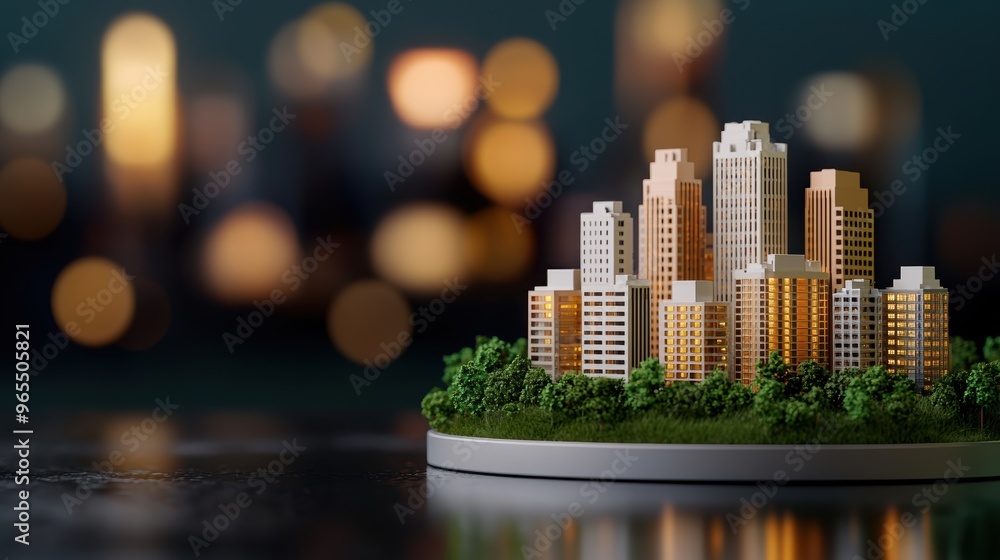 Aufkleber futuristic ai-driven urban planning simulation in with copy space, quality