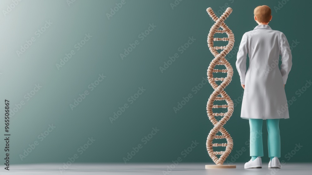 Aufkleber innovative genetic research lab with advanced dna visualization simulation | selective focus in
