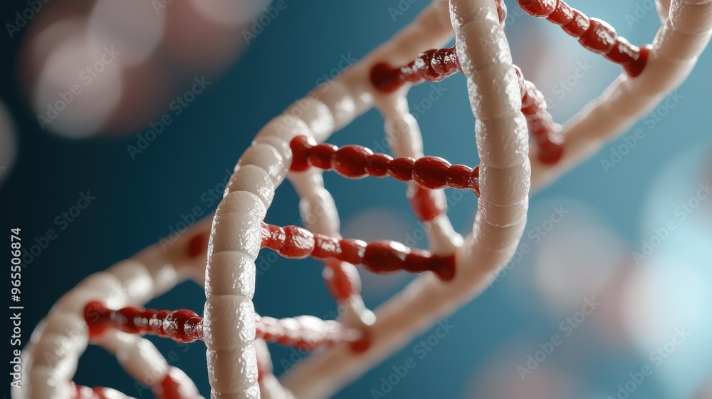 Aufkleber cutting-edge genetic research lab - dna visualization and simulation with copy space, selective focu