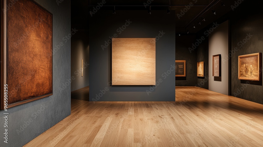 Aufkleber futuristic virtual reality museum - interactive history simulation in with copy space and selective 