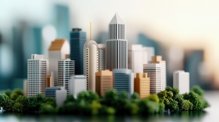 Obraz premium Futuristic AI-Driven City Planning with Smart Urban Design - Technology Concept with Copy Space, Selective Focus