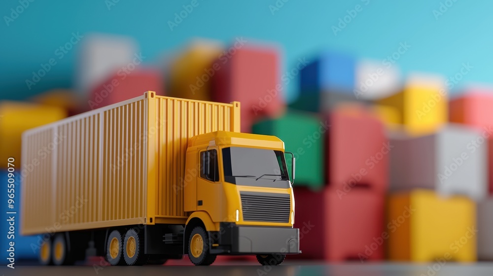 Poster futuristic ai-powered logistics global transportation simulation - with copy space and quality.