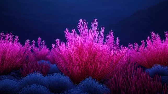 Alien Coral Reef Bioluminescent Marine Life Simulation