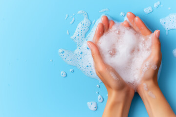 Fototapeta premium hands with soap foam