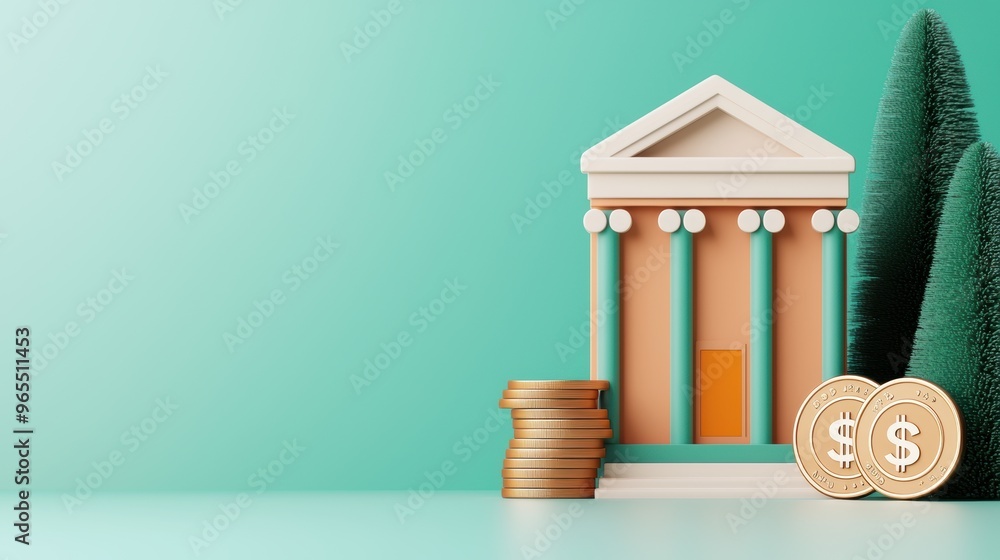 Poster Cutting-Edge Banking App Interface for Currency Management with Copy Space, Selective Focus, and Quality