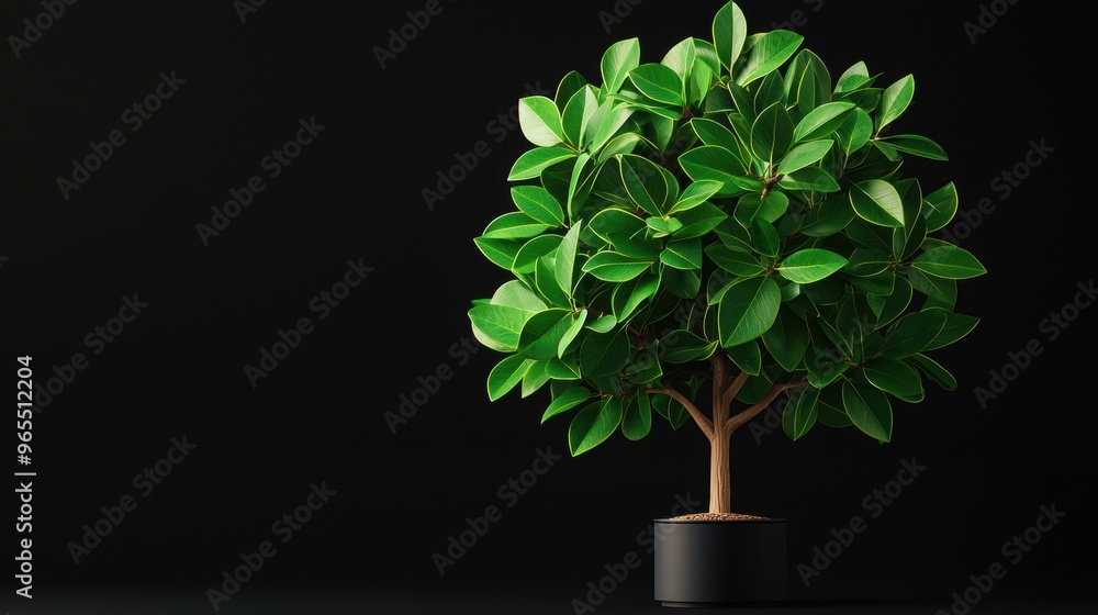 Poster digital currency financial growth tree - with copy space and selective focus in