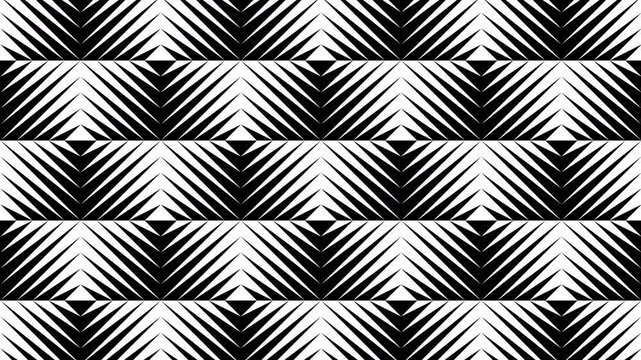 Abstract creative black and white geometric shape zigzag stripe motion background. Video animation Ultra HD 4k footage.