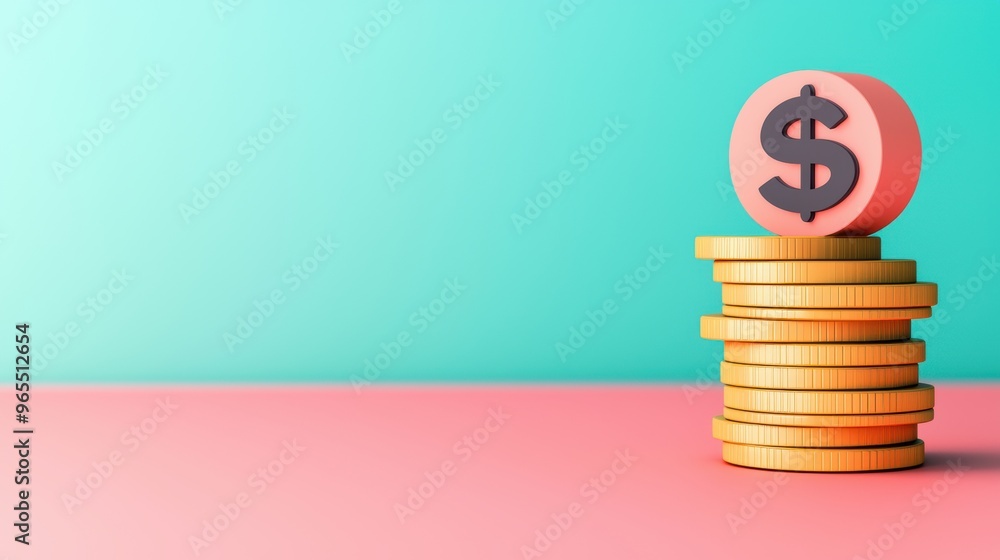 Aufkleber modern financial management app with interactive currency symbols featuring copy space and selective