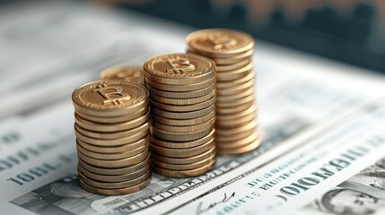 Digital Financial Report: Currency Trends with Copy Space and Selective Focus |