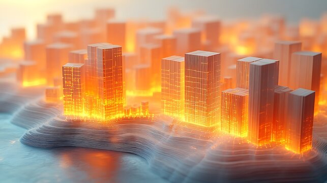 A 3D papercraft box plot, thin folded paper strips forming rectangular boxes and lines, illustrating data distribution, glowing light casting soft shadows, intricate paper textures,