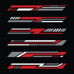 Abstract racing geometric stripes car wrap stickers collection