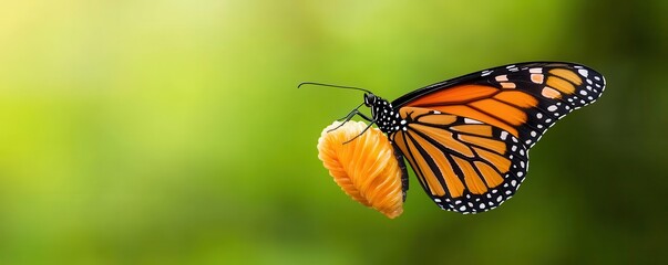 Obraz premium Butterfly emerging from a chrysalis, representing transformation and new beginnings