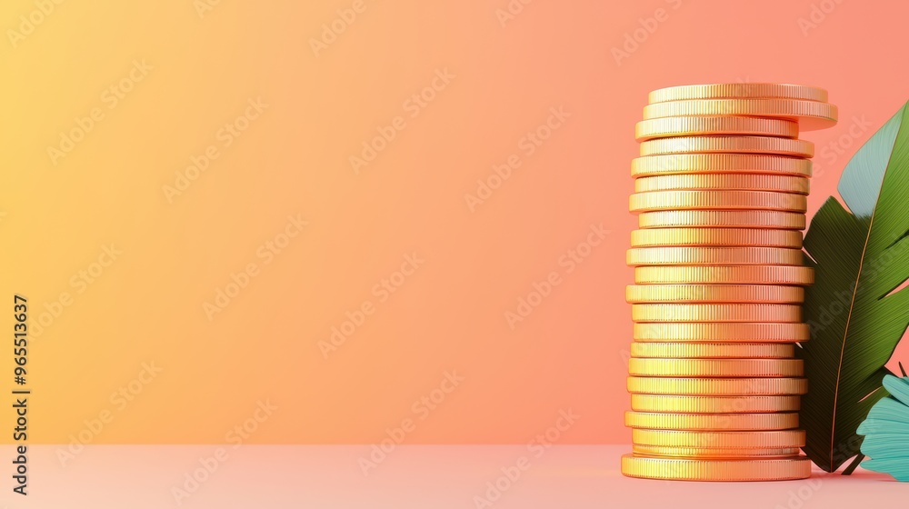 Poster digital decision-making: virtual coin toss financial concept in with copy space and selective focus 