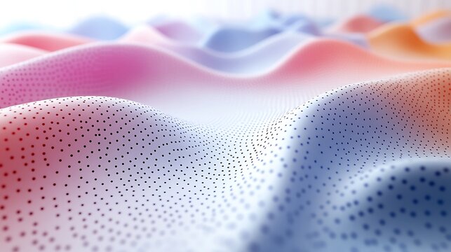A 3D papercraft scatter plot, small paper dots of varying sizes and colors arranged on a raised grid, soft lighting casting subtle shadows, minimalist background, intricate paper bead textures,
