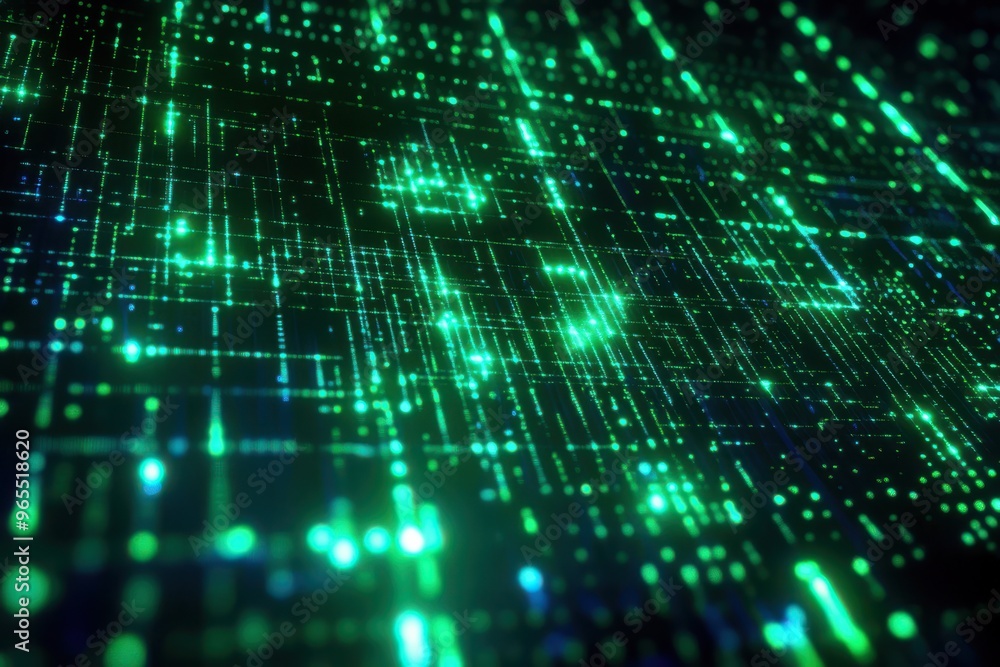 Poster vibrant neon blue and green grid. motion background animation. high-quality design element. coding c