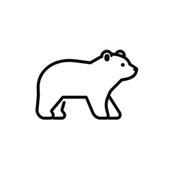 Obraz premium Polar bear silhouette black line icon