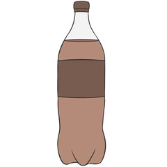 brown soda bottle mockup cartoon illustration