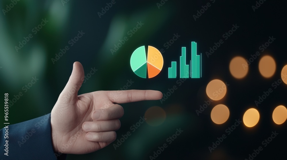 Poster futuristic virtual budget overview in sleek corporate environment - advanced finance with copy space