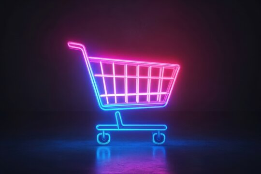 Cyber monday huge savings, vibrant neon store promotion animation, online shopping pointer on dark backdrop. High-quality fullhd clip with alpha layer - Powered by Adobe