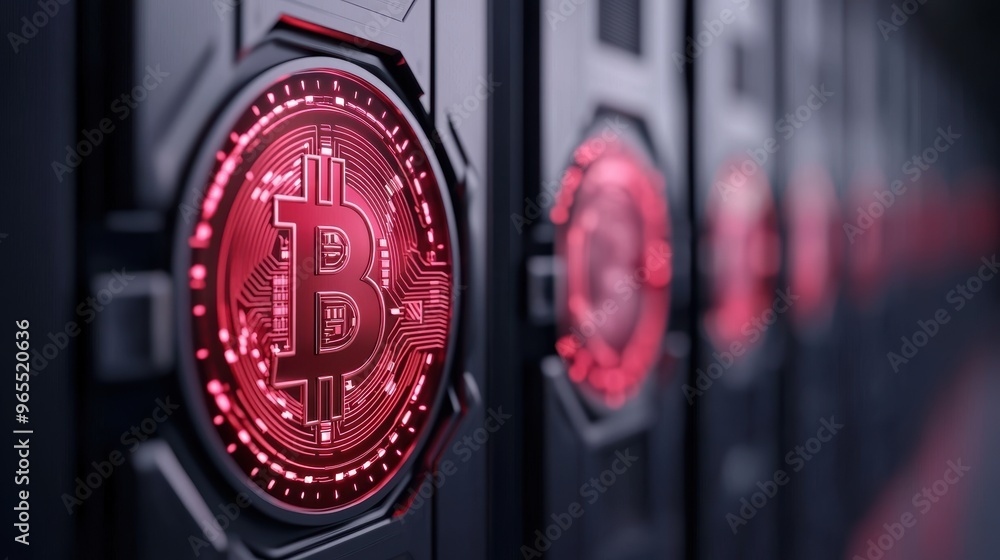 Poster futuristic virtual currency transactions in transparent holograms - financial market with copy space