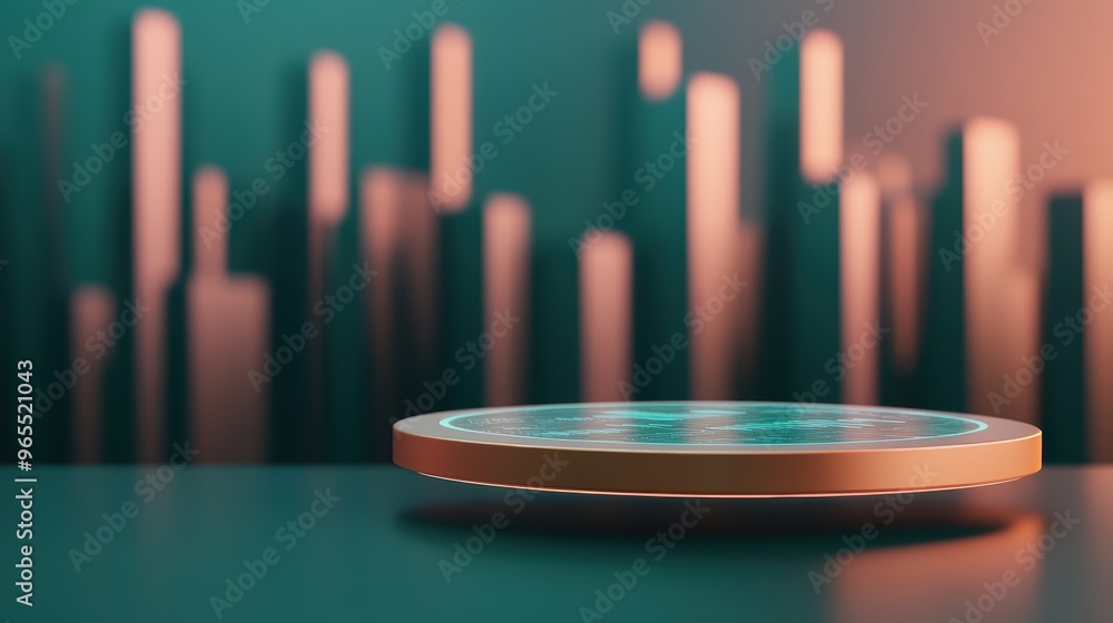 Aufkleber futuristic ai-driven investment management in modern financial environment with floating holographic