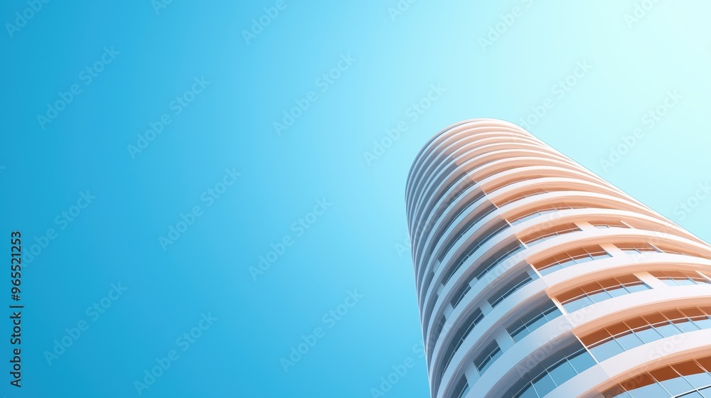 Poster innovative earthquake-resistant skyscraper design concept with seismic wave simulation in