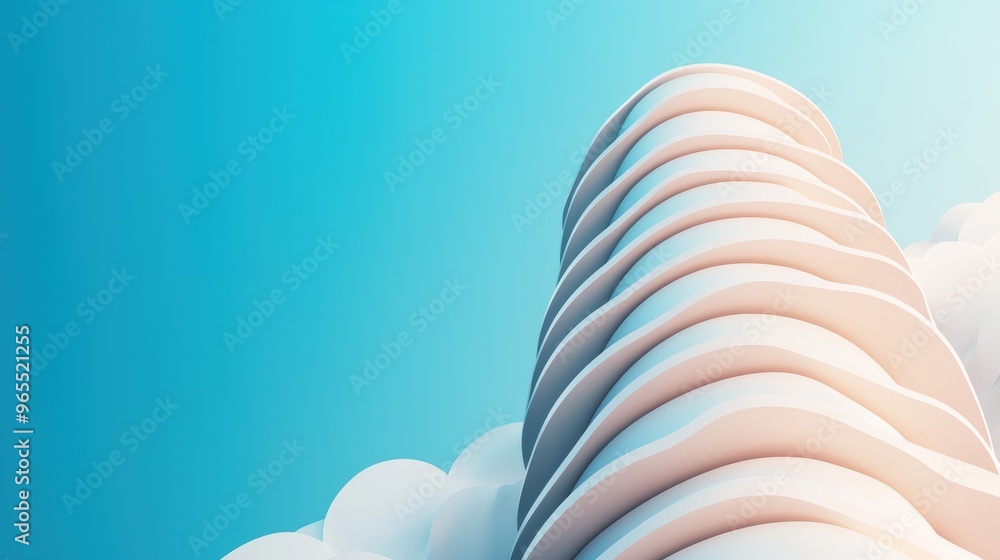 Poster futuristic earthquake-resistant skyscraper design with seismic wave simulation in