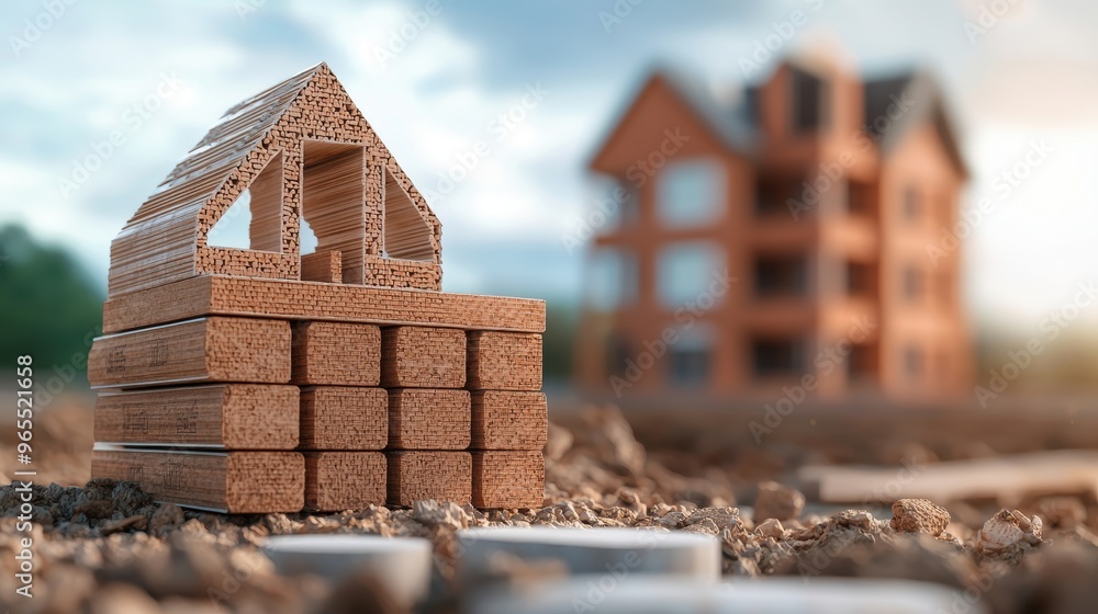 Aufkleber resilient architecture in earthquake zone - with detailed reinforcement and copy space,