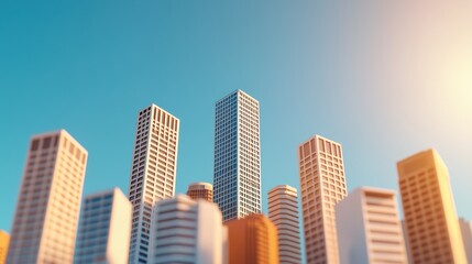 Fototapeta premium Resilient Skyscrapers with Simulated Seismic Activity Data - with Copy Space and Quality