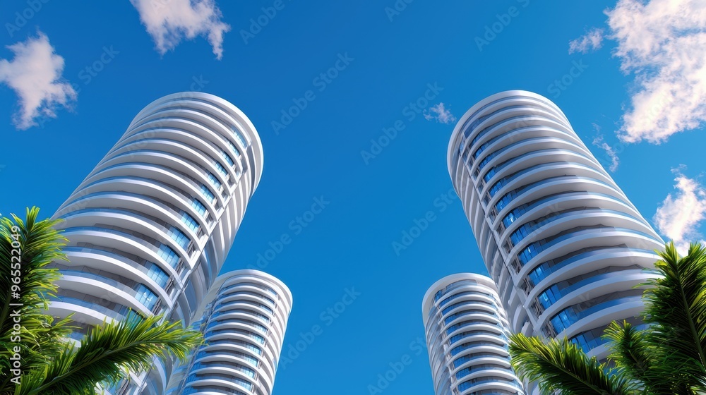 Poster architectural engineering: seismic force distribution in highrise towers - with copy space, selectiv