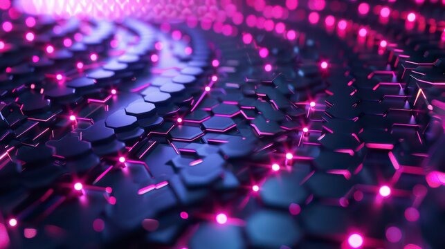 An abstract spiral hexagon digital background