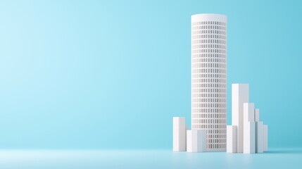 Seismic Zone Simulation of Skyscraper in with Copy Space, Selective Focus.