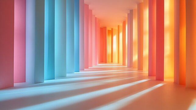 A minimalist 3D papercraft box plot, pastel-colored paper strips folded into rectangular shapes and lines, soft glowing light casting gentle shadows, sharp paper details, clean modern backdrop.