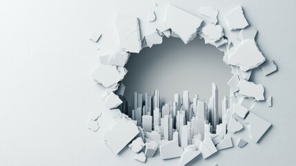 Impending Earthquake: Urban Structures in Peril - with Copy Space, Selective Focus in