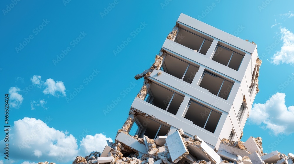 Aufkleber resilient earthquake-resistant building design - detailed simulation with copy space, selective focu