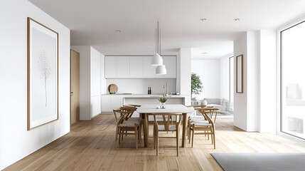 Fototapeta premium Apartment dining room interior design in the modern era