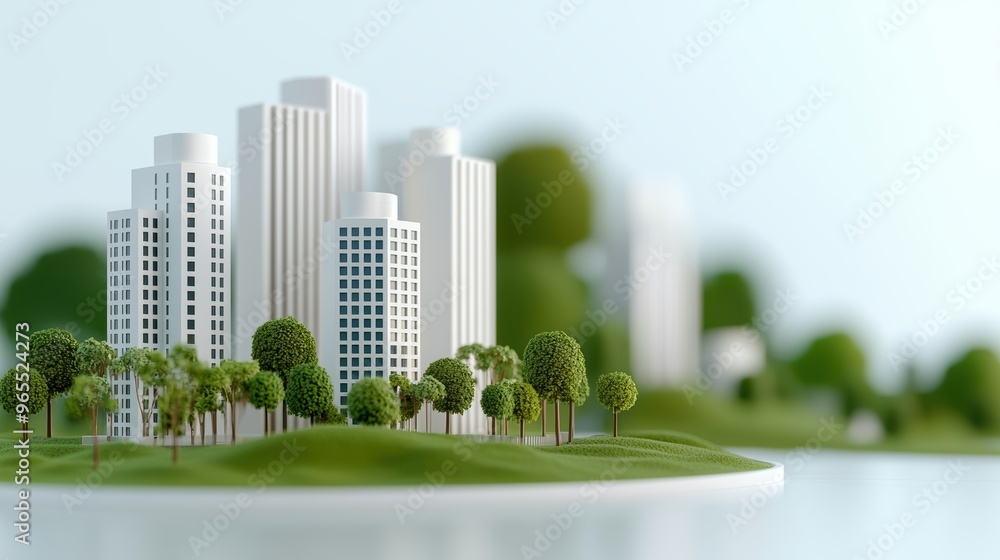 Poster futuristic seismic zone urban development structural analysis concept in with copy space, selective 