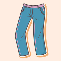 Sticker design with denim jeans pants vector (6)