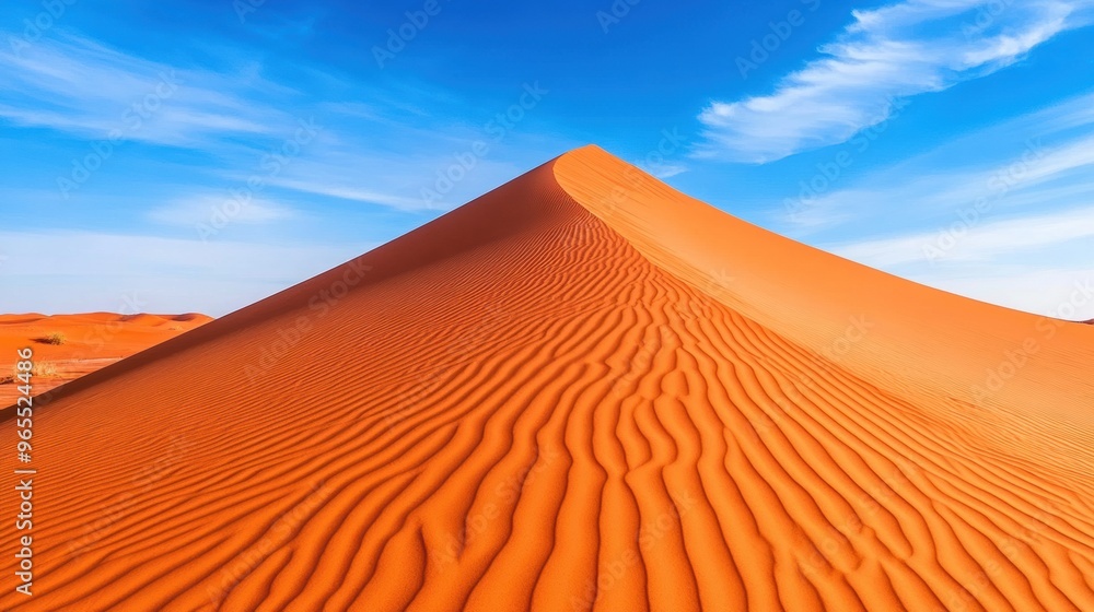 Sticker a large sand dune with a line of trees in the background, ai