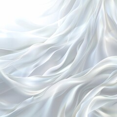 Obraz premium Abstract Background Of Smooth White Silk, Satin Fabric With Wavy Folded Texture And Copy Space