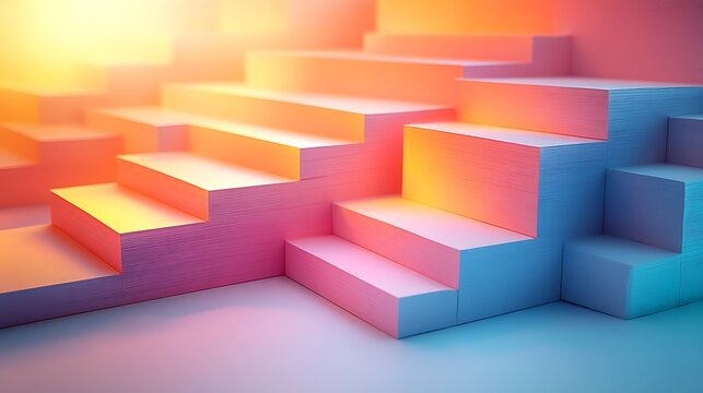 A modern 3D papercraft box plot, pastel paper strips folded into rectangular boxes and lines, glowing light casting soft shadows, intricate paper details, clean minimalist backdrop.