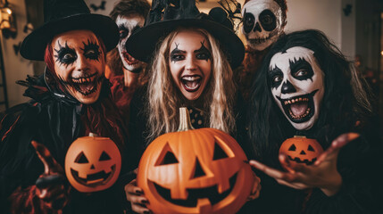 Join our spooky Halloween group that features pumpkins and creative costumes for everyone
