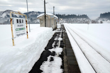 Obraz premium 冬の駅