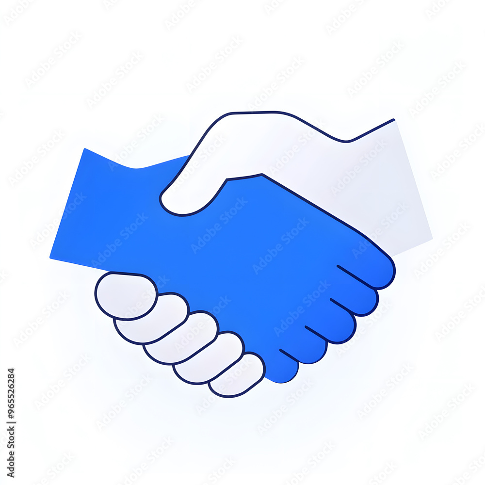 Wall mural Handshake color line icon isolated on white background. Handshake symbol