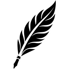 Obraz premium Silhouette of a feather pen