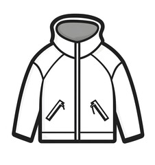 Jacket  line drawing black icon, isolated on white background