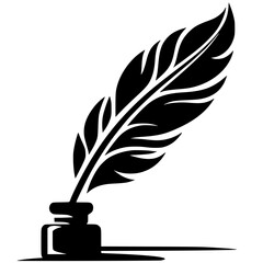 Silhouette of a feather pen